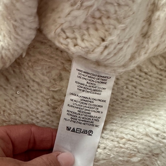 Anthropologie Fringe Cozy Cream Pull-Over Sweater- Small - Picture 12 of 16